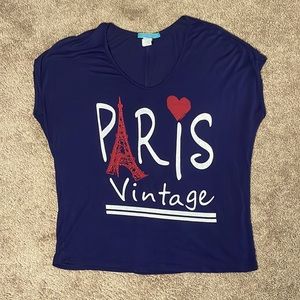 Navy V-Neck T-Shirt--Size XLarge